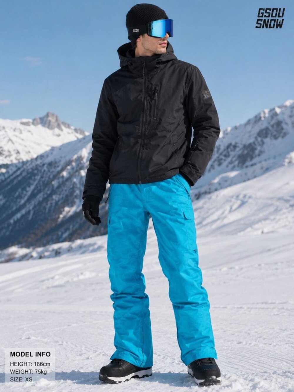 Gsou Snow ski asnowboard pants waterproof , zippered front hand pockets Size XS